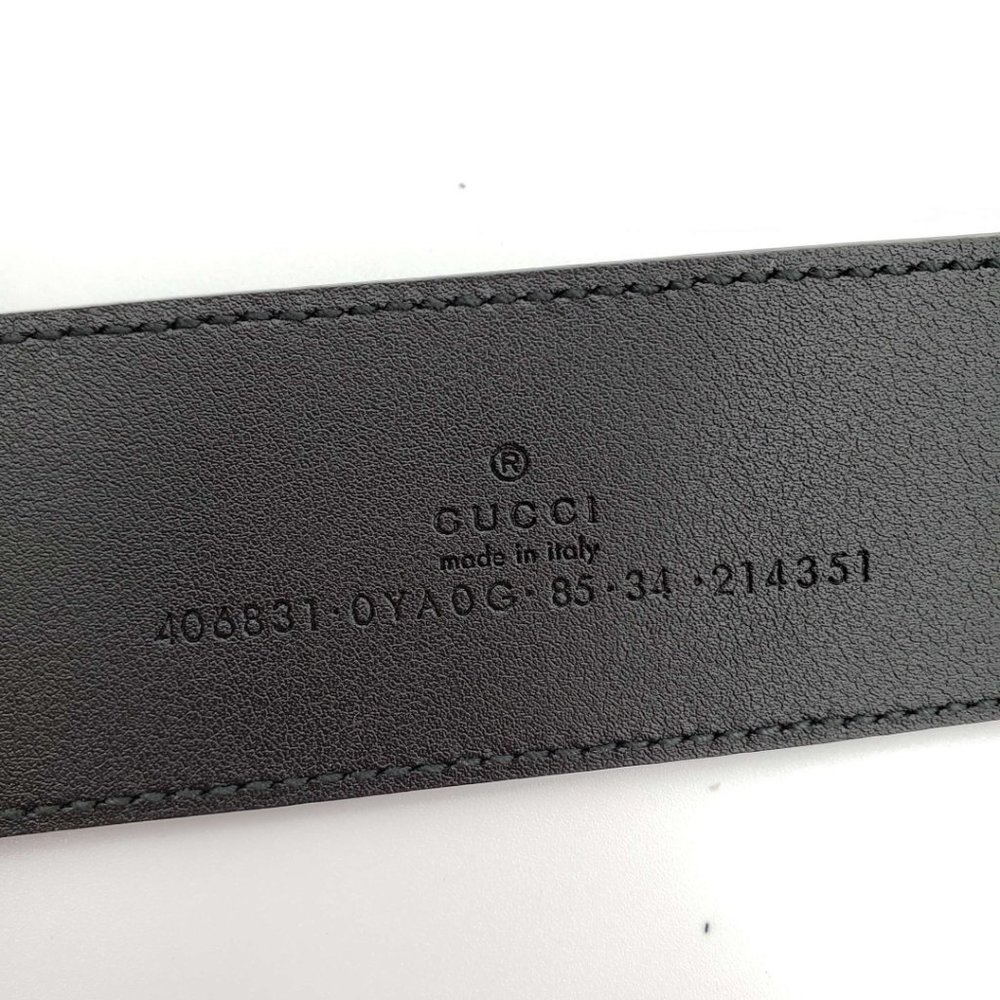100% Authentic Gucci GG Marmont Leather Black Belt with Shiny Gold Buckle New - Picture 7 of 9
